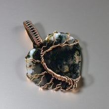 Load image into Gallery viewer, Copper Wrapped, Tree of life, Green Moss Agate, Pendant