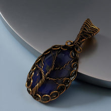 Load image into Gallery viewer, Tree of life, Copper wrapped, Botswana Purple agate, Pendant