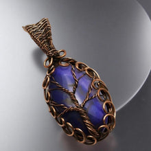 Load image into Gallery viewer, Tree of life, Copper wrapped, Botswana Purple agate, Pendant