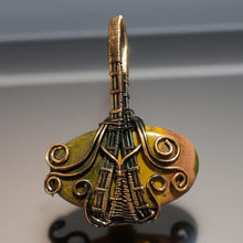 Load image into Gallery viewer, Copper wrapped, Unakite, Pendant