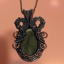Load image into Gallery viewer, Copper wrapped, Gold sheen obsidian, Necklace