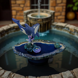 Ornament - Miniature Orca on Blue agate Island