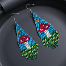 Load image into Gallery viewer, Sterling silver, Beaded Mushroom, Earrings