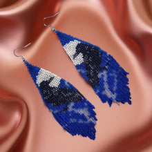 Load image into Gallery viewer, Sterling silver, Beaded, Raven, Earrings