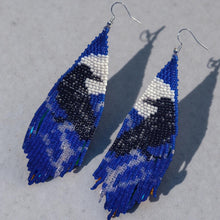 Load image into Gallery viewer, Sterling silver, Beaded, Raven, Earrings
