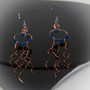 Jellyfish - Earrings - Blue Apatite