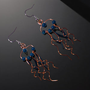 Jellyfish - Earrings - Blue Apatite