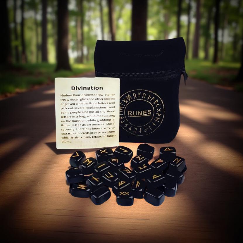 Black Obsidian - Rune stones
