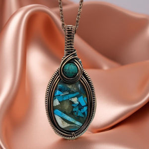 Copper Turquoise Oyster -  Necklace
