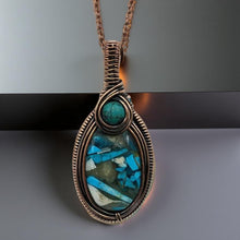 Load image into Gallery viewer, Copper Turquoise Oyster -  Necklace