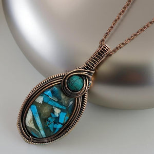 Copper Turquoise Oyster -  Necklace