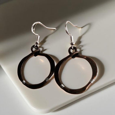 Copper & Sterling, Hoop, Earrings
