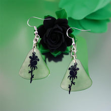 Load image into Gallery viewer, Sea glass - Black Rose - Earrings