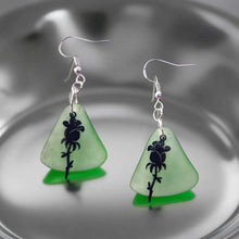 Load image into Gallery viewer, Sea glass - Black Rose - Earrings