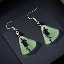 Load image into Gallery viewer, Sea glass - Black Rose - Earrings