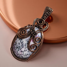 Load image into Gallery viewer, Copper wrapped, Dendrite Opal, Pendant