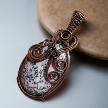 Load image into Gallery viewer, Copper wrapped, Dendrite Opal, Pendant