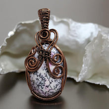 Load image into Gallery viewer, Copper wrapped, Dendrite Opal, Pendant