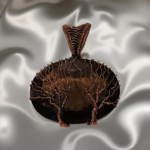Pendant - Copper Wrapped - Tree of life - Smokey Quartz