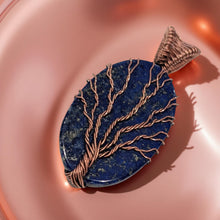 Load image into Gallery viewer, Pendant - Copper - Tree of life - lapis lazuli