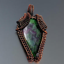 Load image into Gallery viewer, Copper Wrapped, Ruby in Zoisite, Pendant