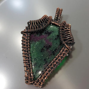 Copper Wrapped, Ruby in Zoisite, Pendant
