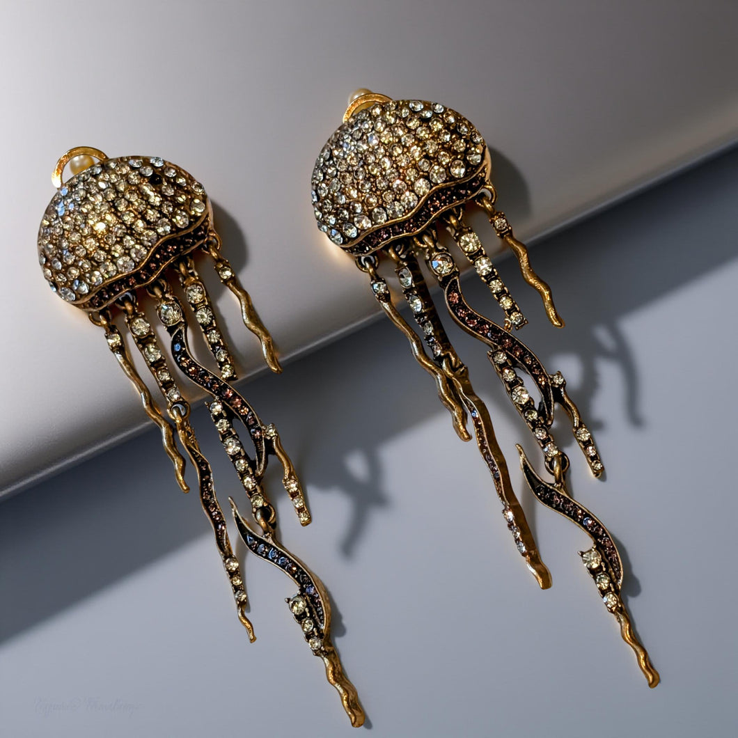 Jellyfish - Rhinestone - Earrings