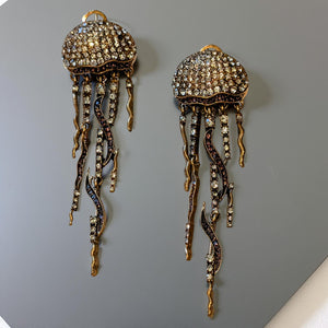Jellyfish - Rhinestone - Earrings