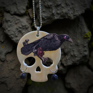 Rear view mirror hanger - Skull & Raven - aromatherapy