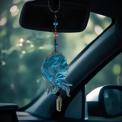 Rear view mirror hanger - Dragon warrior woman