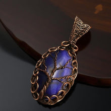 Load image into Gallery viewer, Tree of life, Copper wrapped, Botswana Purple agate, Pendant