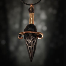 Load image into Gallery viewer, The Shadow Dagger - Arrowhead - Necklace - Raven Stone