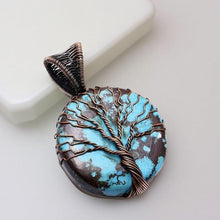 Load image into Gallery viewer, Tree of life, Copper wrapped, Tibetan Turquoise