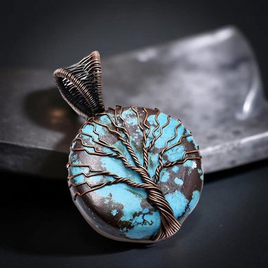 Tree of life, Copper wrapped, Tibetan Turquoise