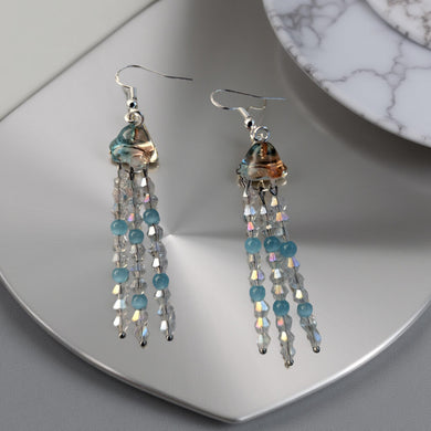 Jellyfish - Earrings - Blue cats eye