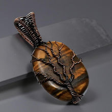 Load image into Gallery viewer, Copper wrapped, Tree of life, Tiger Eye Pendant