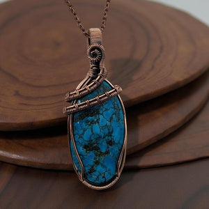 Copper Wrapped, Turquoise, Necklace