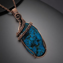 Load image into Gallery viewer, Copper Wrapped, Turquoise, Necklace