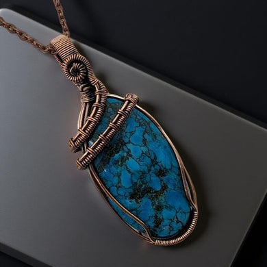 Copper Wrapped, Turquoise, Necklace