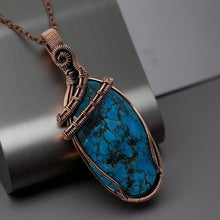 Load image into Gallery viewer, Copper Wrapped, Turquoise, Necklace