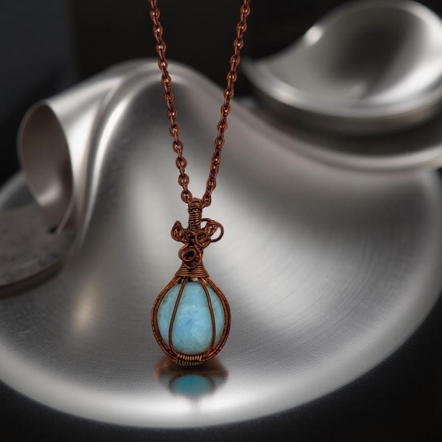 Copper wrapped, Larimer, Necklace