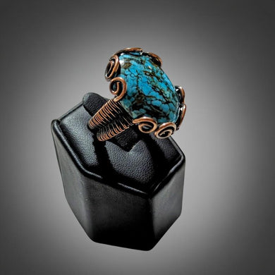 Copper Wrapped, Turquoise, Ring