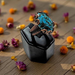Copper Wrapped, Turquoise, Ring