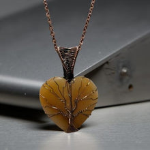 Load image into Gallery viewer, Copper wrapped, Tree of Life, Carnelian heart, Necklace