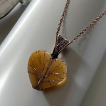 Load image into Gallery viewer, Copper wrapped, Tree of Life, Carnelian heart, Necklace