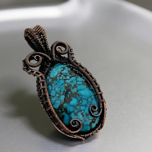 Copper Wrapped - Turquoise - Pendant