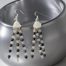 Load image into Gallery viewer, Jellyfish - Earrings - Black moonstone