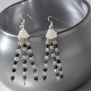 Jellyfish - Earrings - Black moonstone