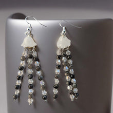 Load image into Gallery viewer, Jellyfish - Earrings - Black moonstone