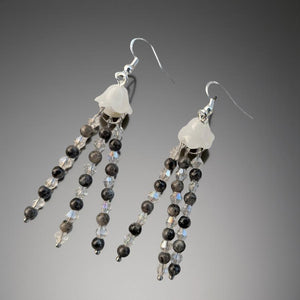 Jellyfish - Earrings - Black moonstone